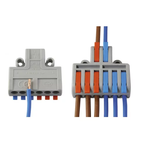 Vezeték összekötő, 2-6P, 0,2-2,5mm2, 0,2-4,0mm2, szürke/színes (5 db)                                 CM365-475