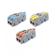   Vezeték összekötő, 1-2P, 0,2-2,5mm2, 0,2-4,0mm2, szürke/színes (9 db)                                 CM365-480