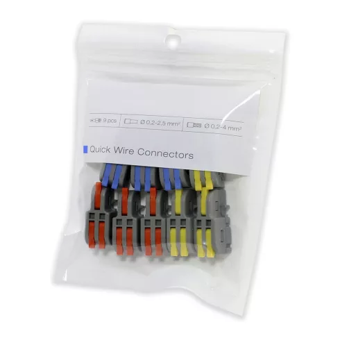 Vezeték összekötő, 1-2P, 0,2-2,5mm2, 0,2-4,0mm2, szürke/színes (9 db)                                 CM365-480