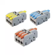   Vezeték összekötő, 1-3P, 0,2-2,5mm2, 0,2-4,0mm2, szürke/színes (9 db)                                 CM365-481