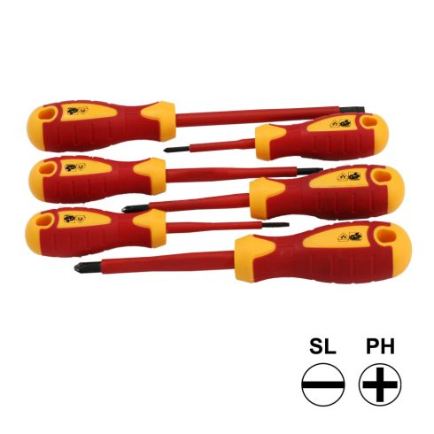 Szigetelt csavarhúzó készlet, 6 db-os (SL+PH), 1000V, mágneses fejjel                                 CM370-251