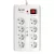 8 utas, kapcsolós elosztó, 3m, túlfeszültség és túlterhelés védelemmel, 2 USB csatlakozóval, 16A/350  CM380-107