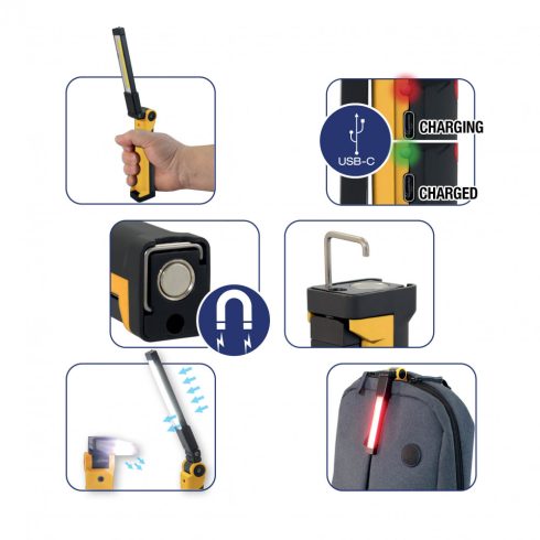 LED munka lámpa 10W, 800lm, 1800mAh                                                                   CM401-016