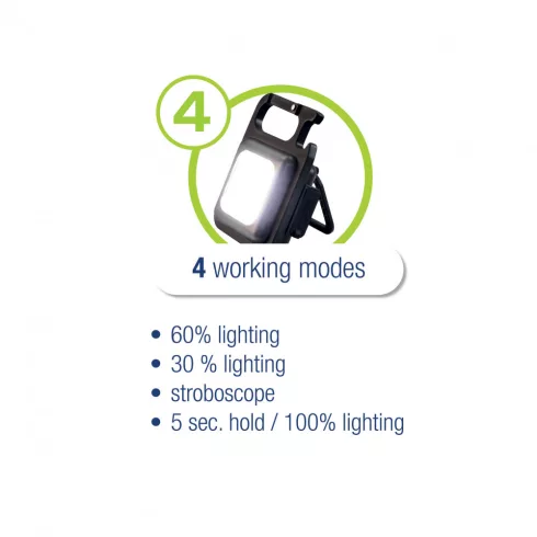 Multifunkciós mini tölthető LED lámpa, 5W, 500 lm, IP44                                               CM401-021