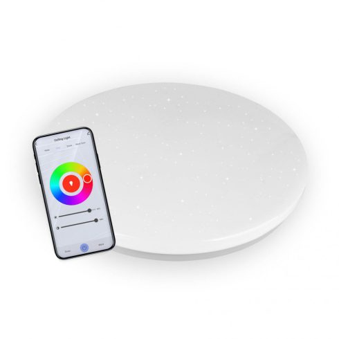 Wifi LED mennyezeti lámpa, 12W, 1200 lm, RGB, 260mm, 2,4 GHz, IP20, csillagos égbolt                  CM407-801