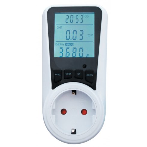 Fogyasztásmérő, LCD kijelző, kettős tarifa, 16A/3680W, (W, V, Hz, A, PF)                              CM430-106