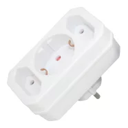   3 utas elosztó adapter, 2,5A/16A, 2 x EURO, 1 x SCHUKO, fehér                                         CM49111-1