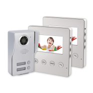   Színes videó kaputelefon 4,3ĺĺ, két lakáshoz, 16 dallam, IP44 kamera, éjszakai felvétel               CM501-205