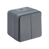   CYKLONE fali dupla kapcsoló, két irányú, 10 Ax, IP55, szürke                                          D730423