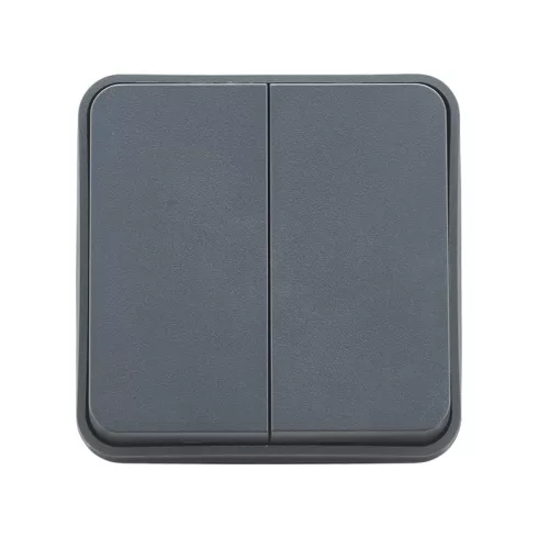 CYKLONE fali dupla kapcsoló, két irányú, 10 Ax, IP55, szürke                                          D730423