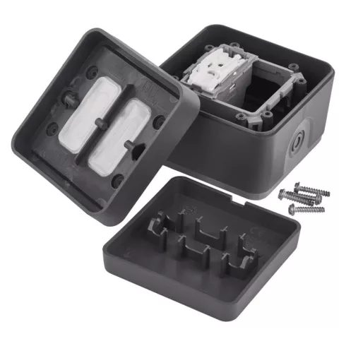 CYKLONE csengő nyomógomb 1/0, 6 A, IP55, szürke                                                       D730427