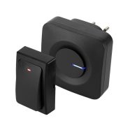   Vezeték és elem nélküli csengő, kinetic nyomógomb, 230V, 100m hatótáv, 36 dallam, IP44, fekete, HSO   DBK1001AC