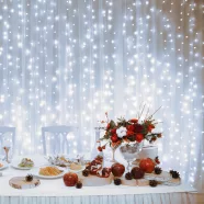   LED-es fényfüggöny, 2x3 m / 600 LED, sorolható, hidegfehér, HSO                                       DLF600/WH