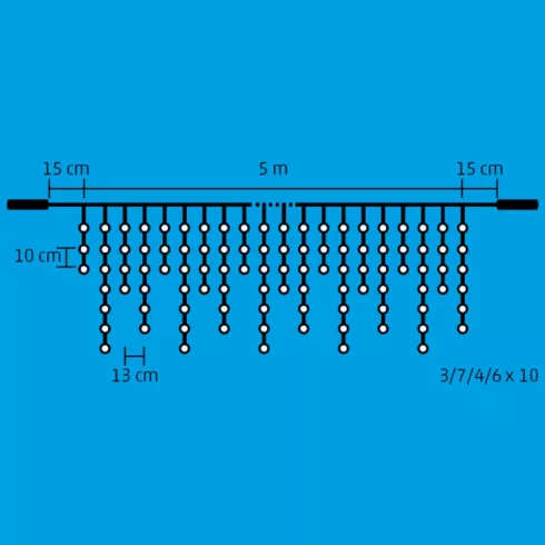 LED-es jégcsap fényfüzér,  5m / 200 LED, sorolható, melegfehér, HSO                                   DLFJ200/WW