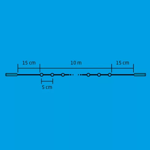LED-es izzósor, 10 m / 200 LED, sorolható, hidegfehér, HSO                                            DLI200/WH