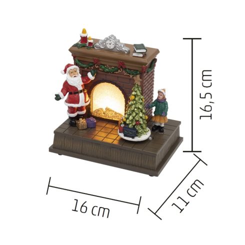 Dioráma kandalló, Mikulás, forgó karácsonyfa, HSO                                                     DRM14