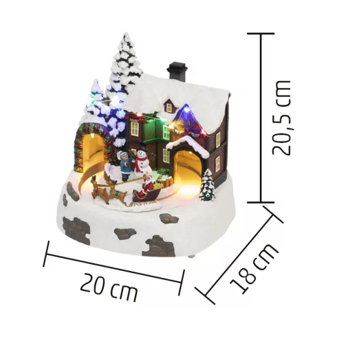 Dioráma havas ház, rénszarvas-szán, HSO                                                               DRM15