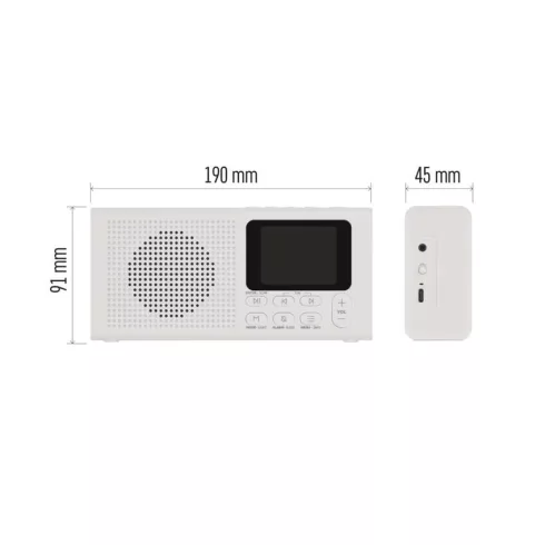 Hordozható rádió P-600B, TFT kijelző, kettős táplálás, Bluetooth, MP3, DAB / DAB+ / FM, fehér színbe  E0091