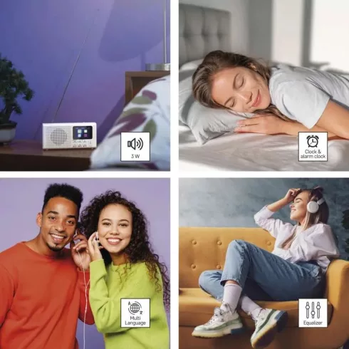 Hordozható rádió P-600B, TFT kijelző, kettős táplálás, Bluetooth, MP3, DAB / DAB+ / FM, fehér színbe  E0091