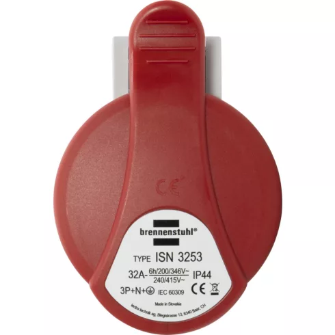 CEE csatlakozó aljzat, 5 pólusú, 400V/32A, IP44                                                       E1080120786
