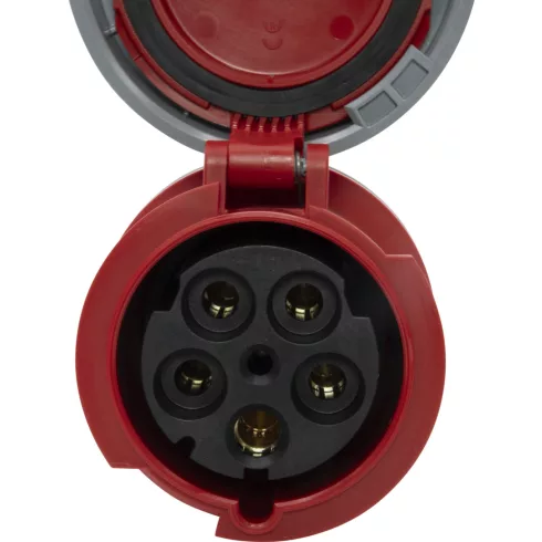 CEE csatlakozó aljzat, 5 pólusú, 400V/125A, IP67, erősáramú                                           E1080190786