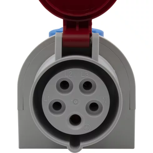 Kombinált fali aljzat CEE 400V/16A + F típusú védőérintkező, IP44                                     E1080200786