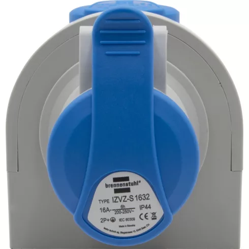 Kombinált fali aljzat CEE 230V/16A + F típusú védőérintkező, IP44                                     E1081100786