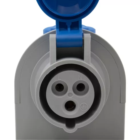 Kombinált fali aljzat CEE 230V/16A + F típusú védőérintkező, IP44                                     E1081100786