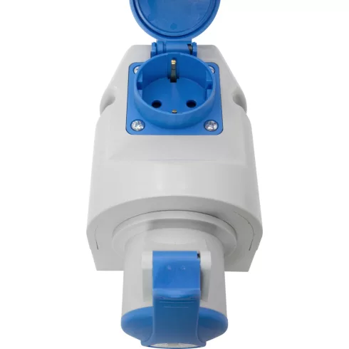 Kombinált fali aljzat CEE 230V/16A + F típusú védőérintkező, IP44                                     E1081100786