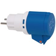   CEE adapter, IP44,  földelt dugó 230V/16A, CEE aljzat 230V/16A, csapfedeles                           E1081571