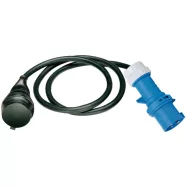   Adapterkábel, IP44, 1,5m fekete H07RN-F 3G2,5, CEE dugó, 230V/16A                                     E1132920010