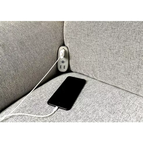 Estilo Sofa elosztó töltőfunkcióval (1xeuro konnektor és 2xUSB töltő), antracit/szürke                E1150290