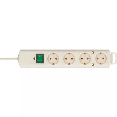 Comfort-Line Plus elosztó, 4 aljzat, kapcsolóval, 2m H05VV-F 3G1,5, fehér                             E1153120100