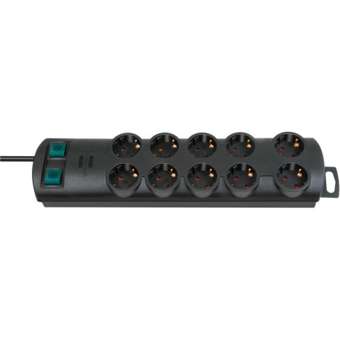 Primera-Line elosztósor 10 dugaszhelyes, kapcsolós, fekete 2m H05VV-F 3G1,5                           E1153300120