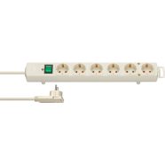   Comfort-Line Plus elosztó, 6 aljzat, kapcsolóval, 2m H05VV-F 3G1,5, fehér, lapos dugóval              E1153320100