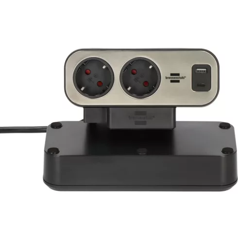 estilo Duplex asztali elosztó túlfeszültség-védelemmel, 9 aljzat + 1xUSB-C PD, 1xUSB-A, kapcsolóval   E1153580210