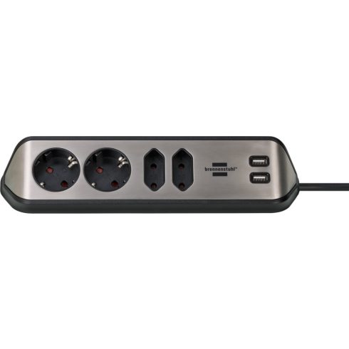 Estilo 4-szeres sarokelosztó USB töltő funkcióval (2x földelt érintkező & 2x Euro)                    E1153590410