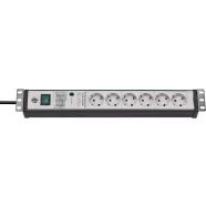   Premium-Line 19'' elosztó, 6 aljzat, 60.000A túlfeszültség védelemmel, kapcsolóval, 3m H05VV-F 3G1,5  E1156057696
