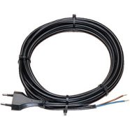   Csatlakozóvezeték, 5m fekete H05VV H2-F 2x0,75, IP20, 2 pólusú, Euro dugóval                          E1160128