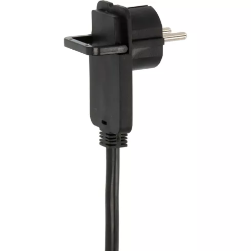Hosszabbító, 3m fekete H05VV-F3G1,5, IP20, derékszögű lapos dugóval                                   E1168980030