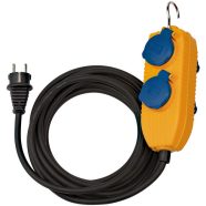   Ipari hosszabbító, 4 aljzat, 5m H07RN-F 3x1,5mm2, IP54,  Powerblock-kal, fekete                       E1169200010