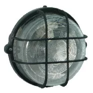   Fali/mennyezeti lámpa, fekete műanyag ráccsal, E27, IP44                                              E1270700