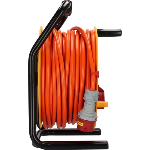 Brobusta CEE kábeldob 380, 40m AT-N07V3V3-F 5G2,5 narancs, IP44, 1x CEE 400V/16A, 6x aljzat 230V/16A  E1319108