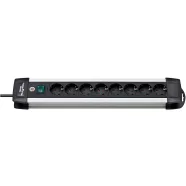   Prémium Alu-Line elosztó, 8 aljzat, kapcsolóval, 3m H05VV-F 3G1,5, ezüst/fekete                       E1391000018