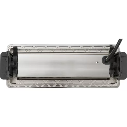 Indesk Power rejtett elosztó, 3 aljzat + 2x USB A (töltő), 2m H05VV-F3G1.5, ezüst/fekete              E1396200113