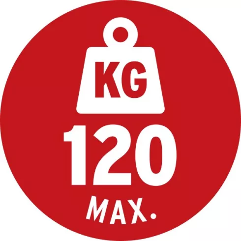 Acél munkaállvány, állítható magasságú lábakkal (max. 83cm), összecsukható, max. 120kg-ig terhelhető  E1444610
