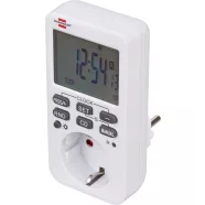   Digitális időkapcsoló, heti, földelt alj, visszaszámlálós, fehér, Comfort-Line                        E1506320