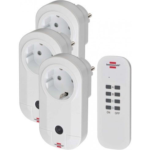 Távirányítható hálózati alj szett, IP20, 25m, 1x4 csatornás adó, 3x  vezérelhető hálózati alj, Comfo  E1507040