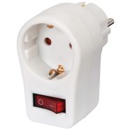   Hálózati aljzat, földelt, kapcsolóval, gyermekvédelemmel                                              E1508070