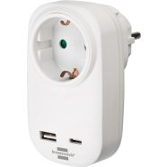   Hálózati aljzat, földelt, USB töltővel,  18W, 1x USB A (töltő) + 1x USB C                             E1508210